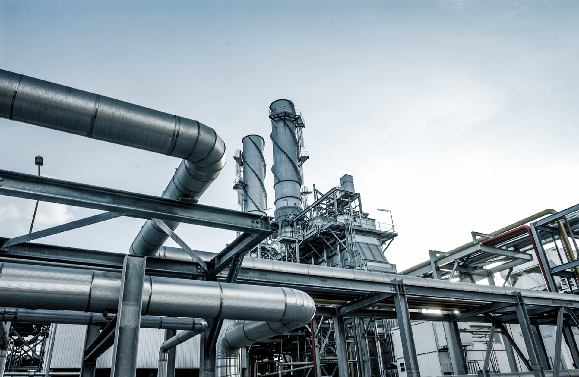 Stalen buizen van industriële installaties