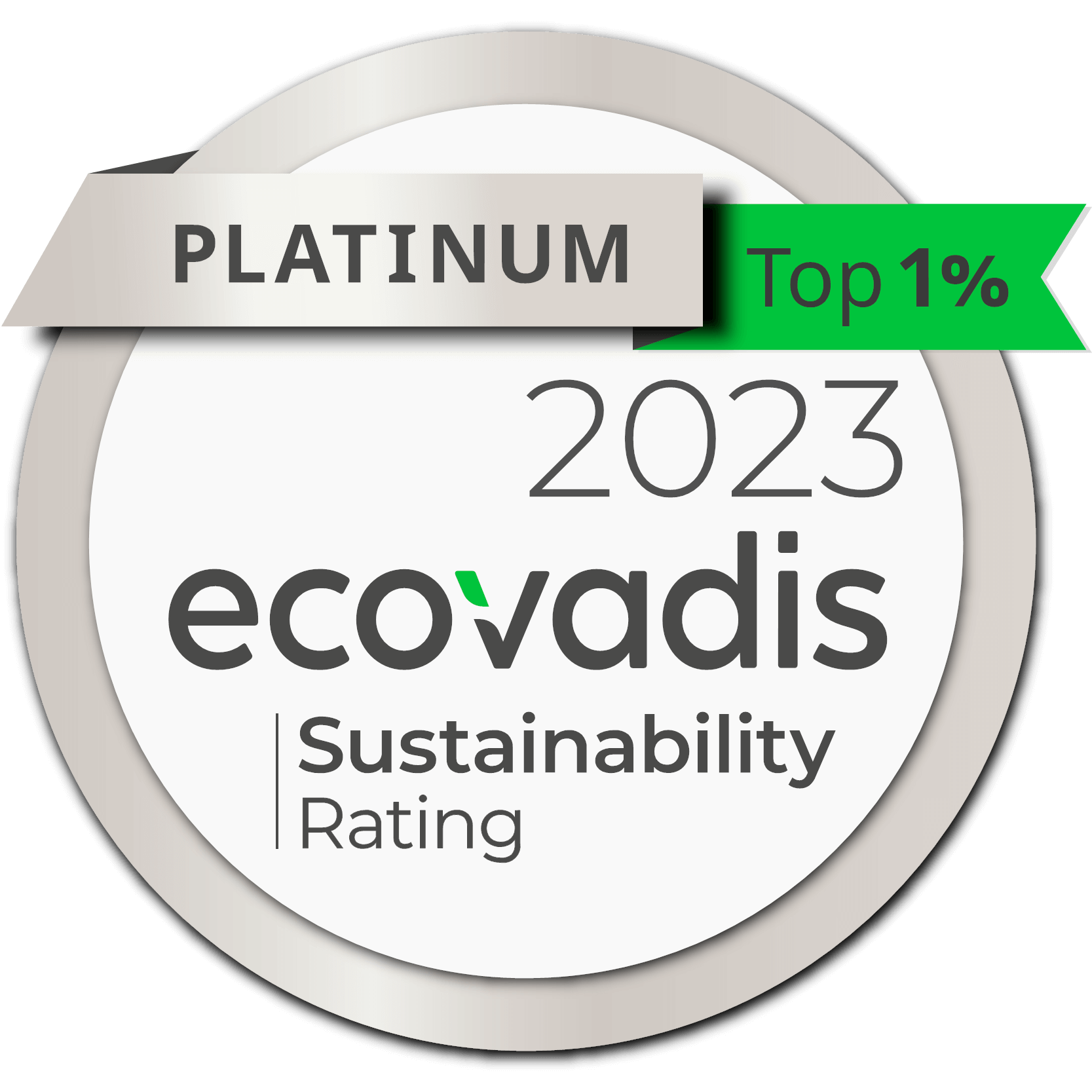 EcoVadis Platinum medaille voor 2023