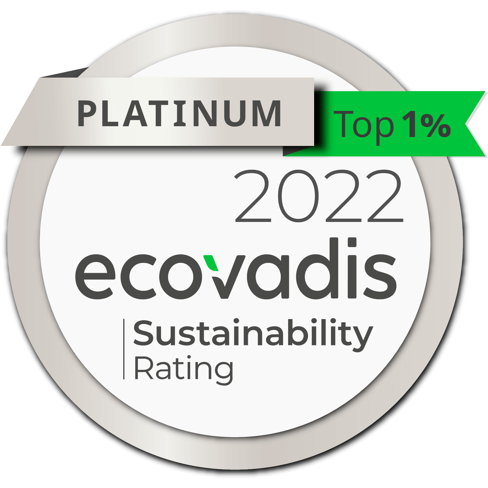 EcoVadis Platinum status 2022