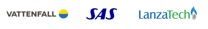 Logo's Vattenfall, SAS, LanzaTech