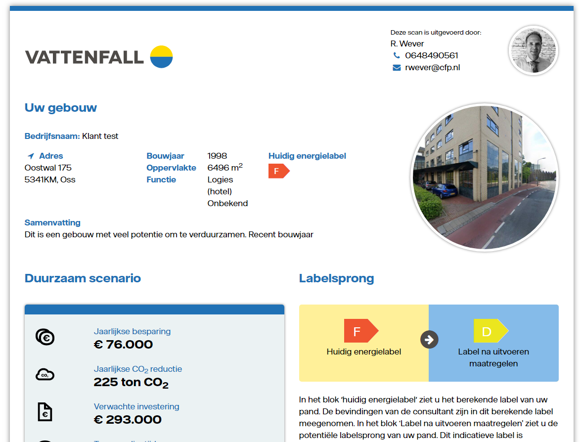 Voorbeeld rapportage Locatiescan