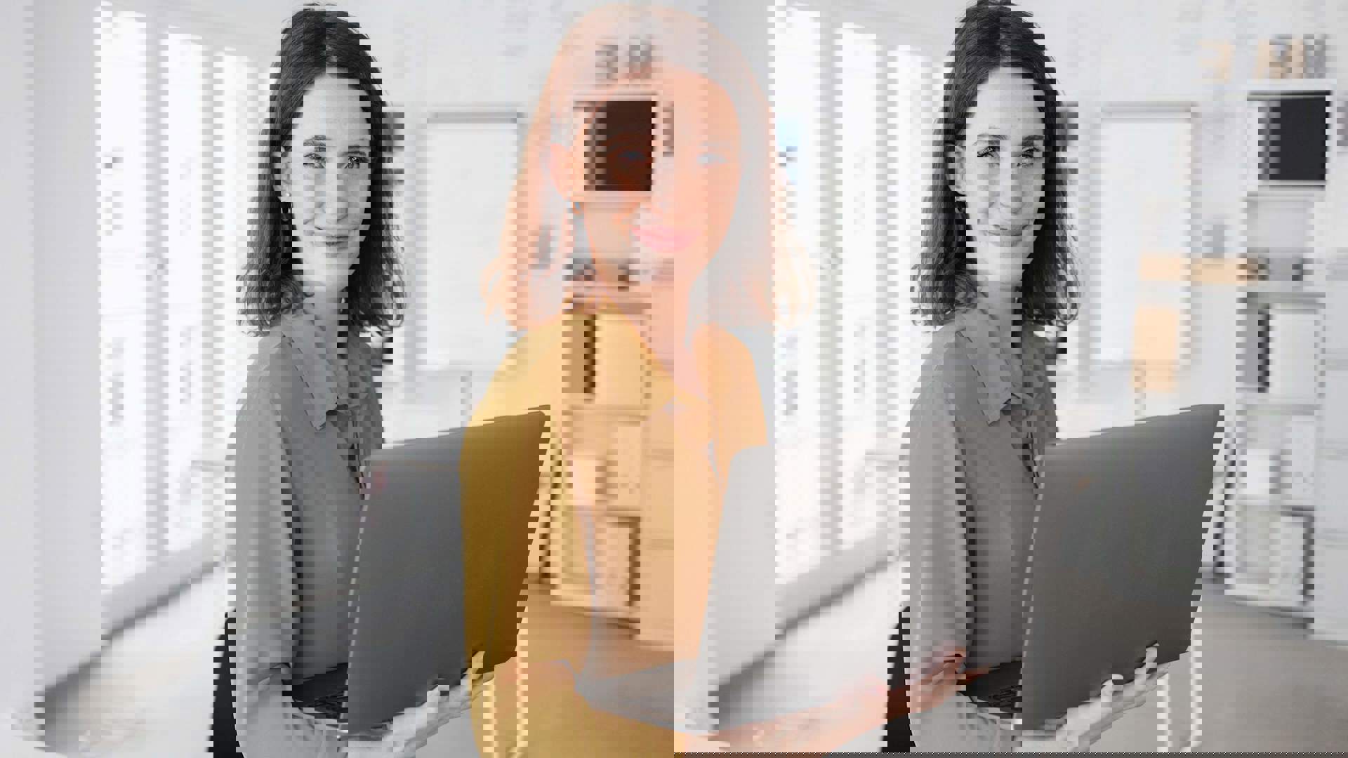 Overstappen naar Vattenfall doet u zo Vriendelijk lachende vrouw met laptop in haar handen