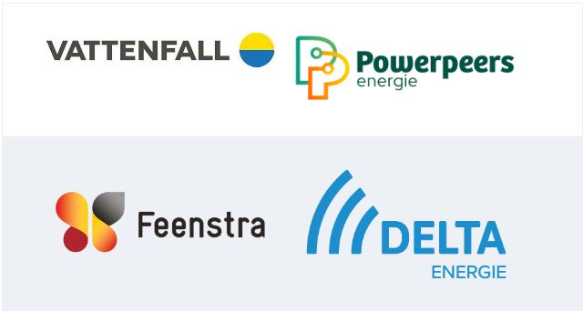 Onze 4 merken: Vattenfall, Powerpeers, Feenstra en Delta Energie