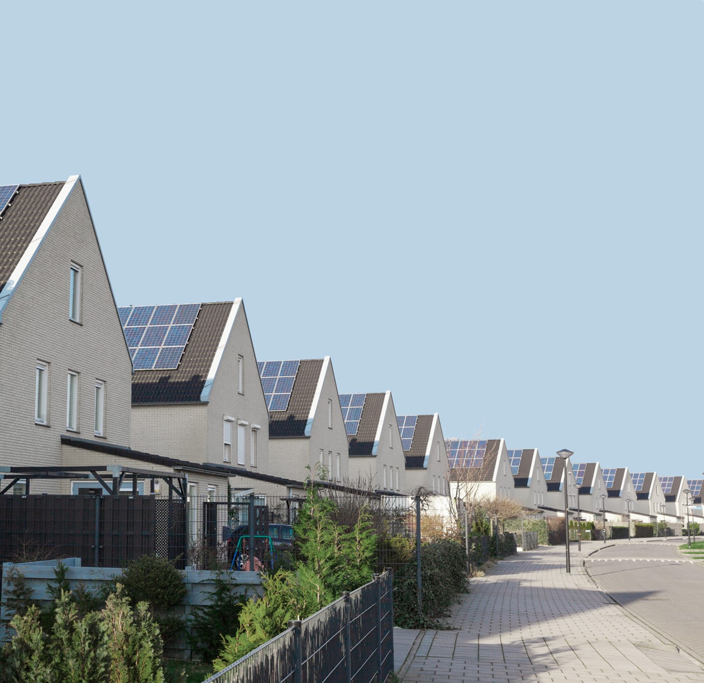 Woningen met zonnepanelen op het dak
