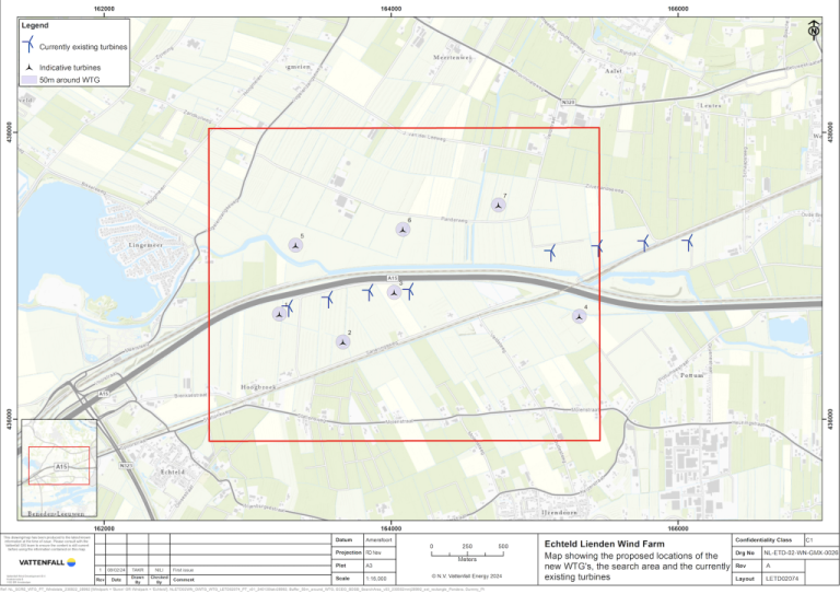 Omgevingskaart Energiepark Echteld Lienden