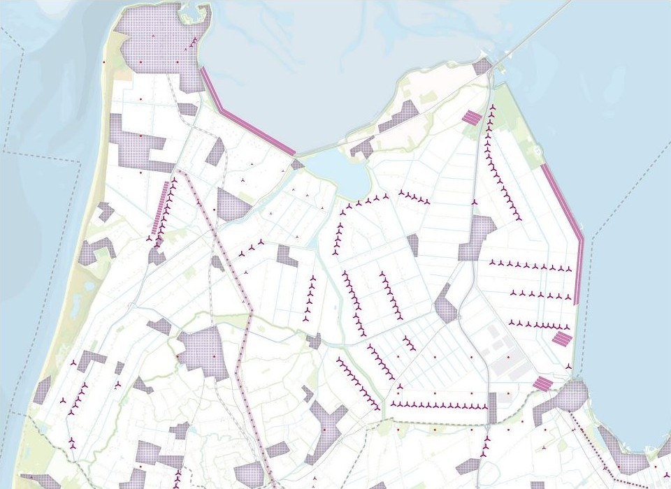 Opstelling windmolens windpark