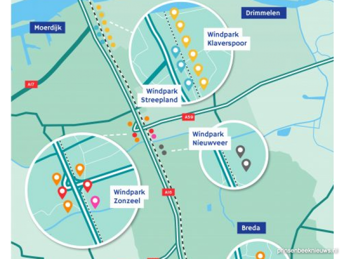 Windparken langs de A16