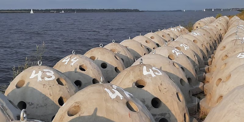 Rifballen van milieuvriendelijk en pH-neutraal beton