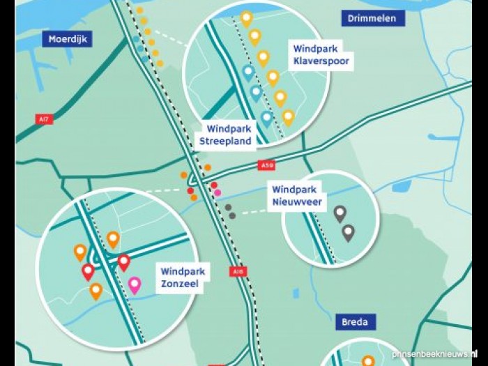 Windparken langs de A16