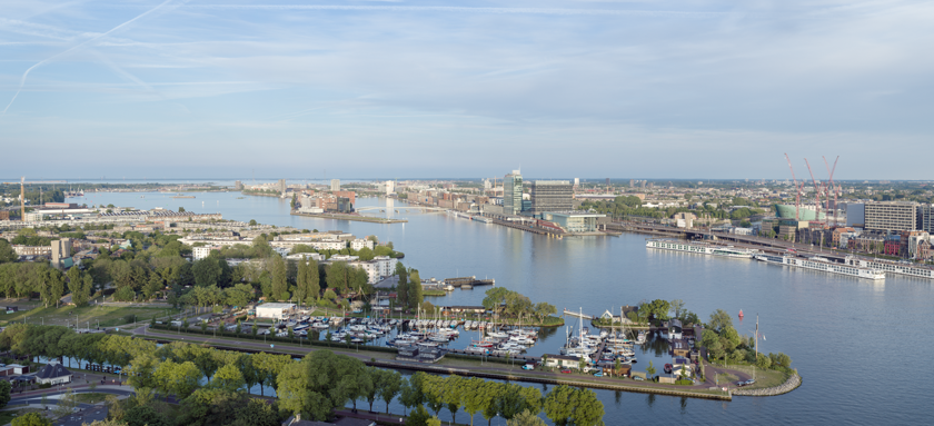 Helicopterview van Amsterdam-Noord