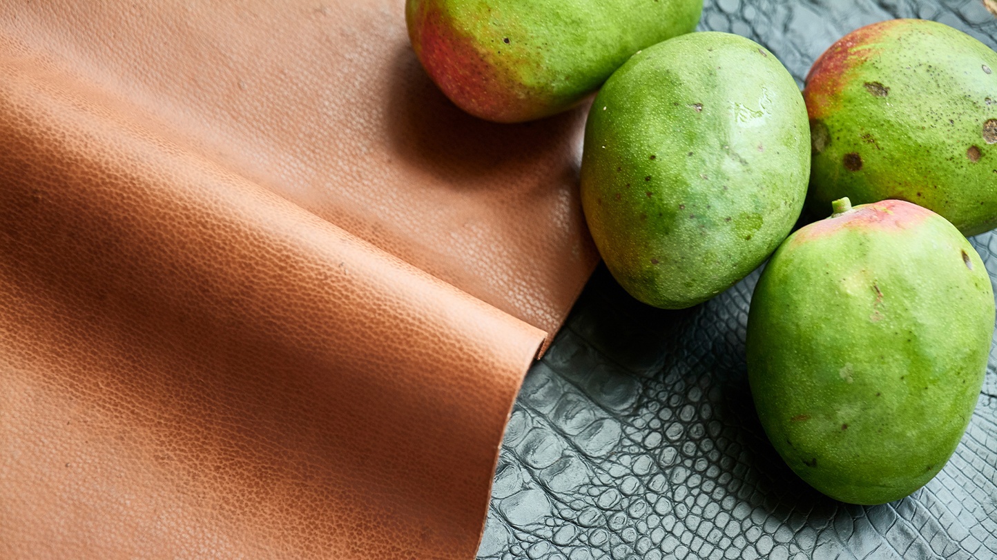 Leer gemaakt uit fruitafval van mango's door Fruitleather