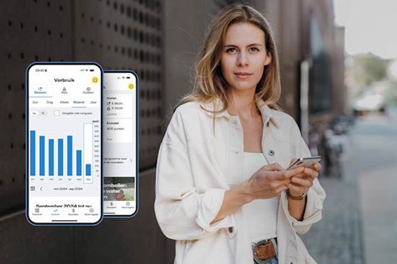 Screenshots van Verbruik en meldingen over extra's in de Energie-app van Mijn Vattenfall
